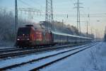 BR 101 (101 092-5) bei der Durchfahrt Diedersdorf am 27.12.2014.