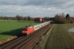 101 078 mit dem IC148 von Berlin nach Amsterdam bei Achum am 14.01.15.