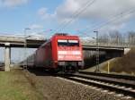 DB Fernverkehr 101 127-9 mit IC am 25.02.15 bei Ladenburg