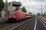 Am 25.04.2014 bespannte die Hamburger 101 068-5 den CNL 472 (Basel SBB - Kopenhagen CS), als sie durch den Bahnhof von Müllheim (Baden) fuhr.