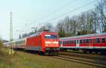 101 074 mit IC 2215 (Hamburg-Altona–Kln–Stuttgart Hbf) am 29.03.2007 in Sprtze