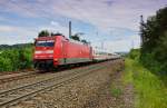 101 091-7 ist am 10.06.15 als IC 2340 nach Frankfurt/M. unterwegs abgelichtet bei Fulda.