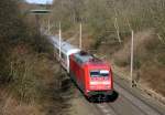 101 002 mit IC 2213  Rgen  (Ostseebad Binz–Kln–Stuttgart Hbf) am 06.04.2015 zwischen Hittfeld und Klecken