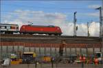 Gäubahn-IC mit 101 070-1 über der S21-Baustelle. Stuttgart, Februar 2016.