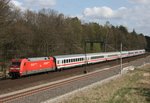 101 008 mit IC 2374  Wattenmeer  (Karlsruhe Hbf –Westerland [Sylt]) am 16.04.2015 zwischen Radbruch und Winsen (Luhe)
