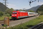 101 054 mit IC719 (Salzburg - Graz) bei Mixnitz am 23.05.2016.