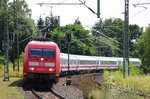 101 041 mit einem IC bei der Einfahrt in Baunatal Guntershausen aus Treysa kommend. 27.07.2016 Gruß an den Tf