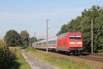 101 041-2 (Baujahr: 1996) mit IC 2203 Norddeich Mole-Köln Hauptbahnhof bei Leschede am 2-10-2015.