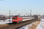 101 129-5 mit dem IC 187 (Stuttgart Hbf-Zürich HB) bei Eutingen 27.1.17