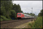 DB 101088-3 ist hier am Ortsrand von Hasbergen auf der Rollbahn am 1.9.2019 um 10.44 Uhr mit einem Intercity nach Münster in Westfalen unterwegs.