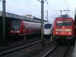 612-530 ein ICE 3 und die 101-056-0 in Hannover HBF, 612-530 kam mit dem RE aus Halle, Der ICE 3 stand zirka 5 Stunden auf dem Durfahrgleis in Hannover, Und 101-056-0 kam aus Bad Bentheim und fuhr