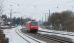 Am 19.2.2010 durchfhrt 101 058-6 als Tfzf 79290 (TU - TS) den alten Westerstetter Bahnhof.