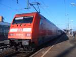 Baureihe 101 081-8 am 27.12.06 im Knotenbahnhof Aalen. Diese kam mit dem IC 2067 aus Karlsruhe HBF und fuhr weiter ber Crailsheim und Ansbach nch Nrnberg HBF.