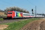 101 098-2 mit IC 2266 bei Ebersbach auf dem Weg nach Stuttgart 02.04.2020