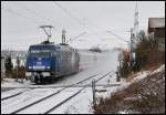 Die 101 070  Adler Mannheim  auf dem Weg nach Karlsruhe Hbf. Aufgenommen bei Hofen(b.Aalen) im Winter 2008/2009.