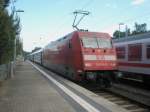 Hier 101 119-6 mit IC1963 von Stralsund Hbf. zum Ostseebad Binz, dieser Zug stand am 19.6.2010 im Ostseebad Binz.