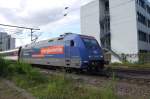 BR 101 100-6 fhrt am 14. Juli 2012 durch den alten Westbahnhof in Stuttgart