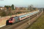 101 110  Eintracht Frankfurt  mit dem EC 115 (Mnster-Klagenfurt) auf der SFS Mannheim-Stuttgart bei Neuluheim. Aufgenommen am 22.11.2012.