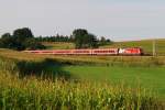 101 080 (CEWE) mit RE 4019 vor Petershausen (14.08.2012)