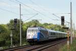 101 060-2 (im Sandwich-Betrieb mit der 101 136-0) mit IC 2287 von Ostseebad Binz nach Hamburg Hbf in Schwerin-Grries am 09.06.2013