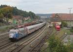 101 060-2  Bundespolizei  schiebt am 05. Oktober 2013 den IC 2208 nach Berlin Hbf durch Kronach.