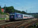 101 025-5  Starlight-Express  schiebt am 07.Juni 2014 den IC 2208 durch Kronach in Richtung Saalfeld.