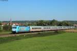 101 102 mit dem IC 1196 (München-Frankfurt) bei Heidelsheim, 02.10.2015.