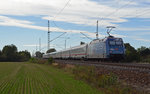 101 055 schob am 29.09.16 den IC 2301 nach München gen Leipzig und schaute in Gräfenhainichen ins grüne Land.