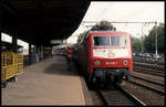 120139 ist hier am 9.8.1992 mit dem E aus Hamburg in Osnabrück auf Gleis 5 angekommen.
