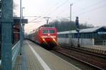 Ein  IC-Sandwich  mit 120 125 als Zug- und 120 150 als Schublok durchfhrt am 15.12.08 den Bahnhof Burgkemnitz. Gru an den Lokfhrer!!!