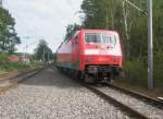 Hier 120 135-9, beim rangieren am 19.6.2010 im Ostseebad Binz.