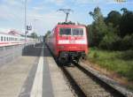 Hier 120 135-9, beim rangieren am 19.6.2010 im Ostseebad Binz.