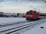 120 118 am 19.12.10 mit dem IC 187 Stuttgart Hbf - Zrich HB bei Gufelden.