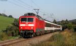 120 131-8 mit dem IC 181 (Frankfurt (M) Hbf-Zrich HB) bei Neufra 3.9.11