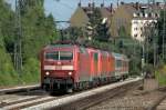 120 145 & 111 165 sowie 120 146 mit 102 am 11.08.12 als PbZ 2460 Stuttgart-Pasing Bbf am Heimeranplatz