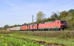 120 150 ist mit dem Samstglichen PBZ 2461 nach Mnchen-Pasing auf der Filsbahn unterwegs.Das Bild entstand bei Reichenbach an der Fils am 20.10.2012.