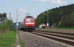 120 141 zieht am 05.05.2013 den (kurzen) IC Frankfurt/Main - Saarbrcken.
Mit Tempo 160 geht es bei Vogelbach auf die Grenze zum Saarland zu.

KBS 670 - Bahnstrecke 3280 Homburg - Ludwigshafen