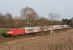 120 102 mit IC 1884 (Passau–Hamburg) am 09.04.2009 zwischen Bardowick und Radbruch