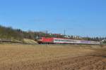 120 143 mit IC 118 auf dem Weg nach Münster HBF.Aufgenommen bei Ebersbach an der Fils am  23.2.2014