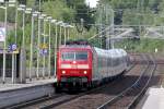 120 151-6 mit IC bei der Durchfahrt in Recklinghausen 25.5.2014