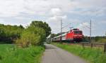 120 149-0 fuhr am 15.05.2015 mit einem IC durch Eystrup in Richtung Bremen.