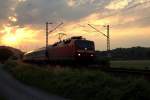 IC 2158 bei aufgehender Sonne in Bad Kösen auf dem Weg nach Wiesbaden.