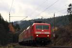 120 501-2 DB Systemtechnik bei Förtschendorf am 09.11.2015.