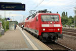 120 202-7 von DB Regio Nordost als RE 4308  Hanse-Express  (RE1) von Rostock Hbf nach Hamburg Hbf steht im Bahnhof Büchen auf Gleis 4.
[5.8.2019 | 13:05 Uhr]