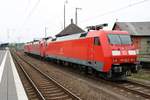 145 017-0, 152 060-0 und 152 132-7 DB stehen abgestellt im Bahnhof Bebra.