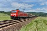 145 055-0 ist am 08.06.2017 in Richtung Fulda unterwegs,gesehen bei Reilos.