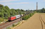 145 012-1 fuhr am 30.07.17 ein Militärzug durch Mehltheuer nach Grafenwöhr.