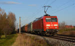 145 070 führte am Morgen des 26.11.17 einen gemischten Güterzug durch Greppin Richtung Bitterfeld.