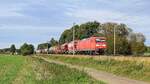 DB Cargo 145 046 mit gemischtem Güterzug in Richtung Löhne (bei Melle, 01.10.2021).