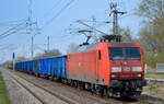 DB Cargo AG [D] mit  145 073-3  [NVR-Nummer: 91 80 6145 073-3 D-DB] und gemischtem Güterzug am 12.04.22 Durchfahrt Bf. Berlin Hohenschönhausen.